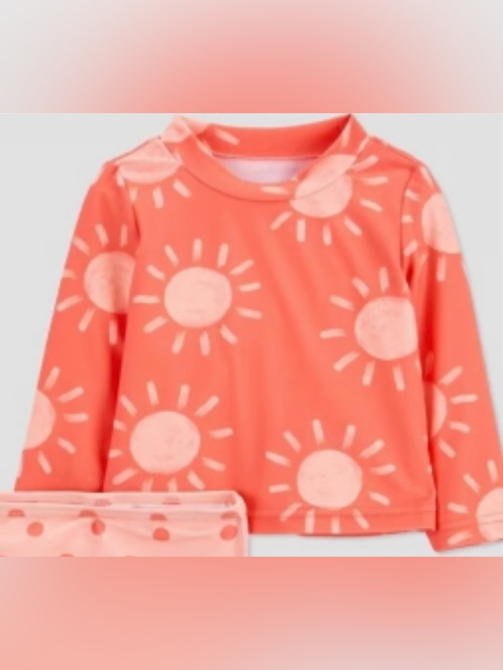 Carter's Coral Sun-Print Long Sleeve Top Rashguard Size 2T